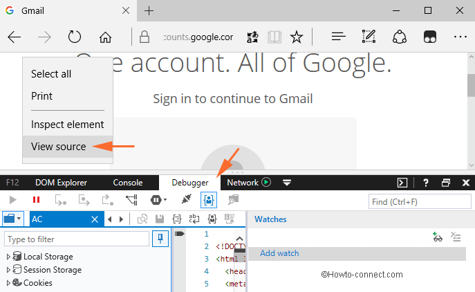 Open Microsoft Edge Inspect Element and View Source pic 6
