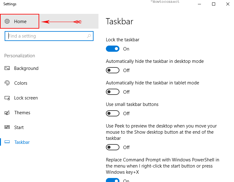 Open Windows Settings in Windows 10 Taskbar Navigation in Control Panel image 2
