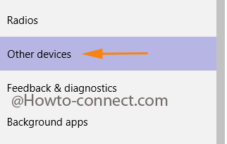 Other devices segment in Windows 10 Privacy segment of Settings program