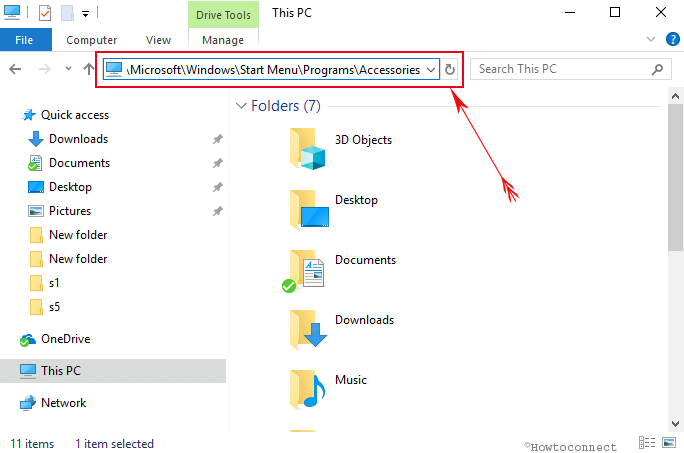 Paste the path on the address bar of File Explorer