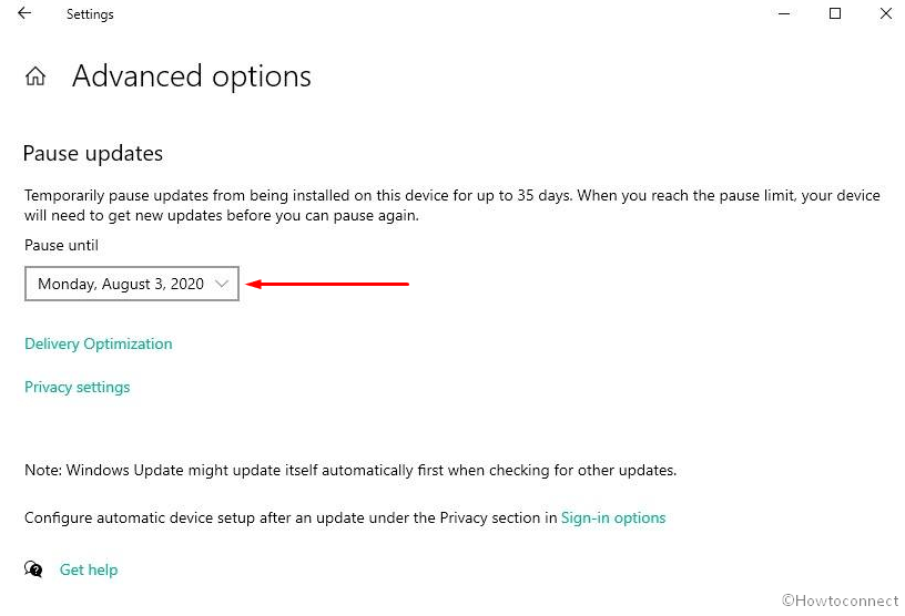 Pause updates to block Windows 10 2009 for a certain time