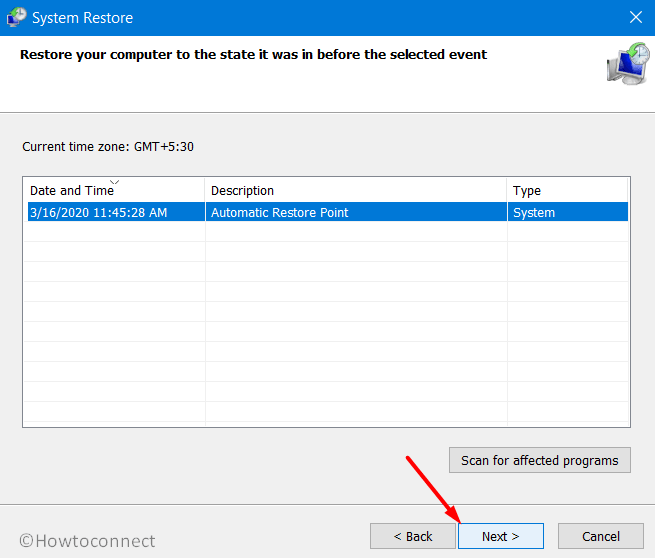 Perform System Restore to load the previous Windows state Image 4
