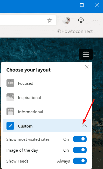 Personalize New Tab Page in Chromium Microsoft Edge Browser Pic 2
