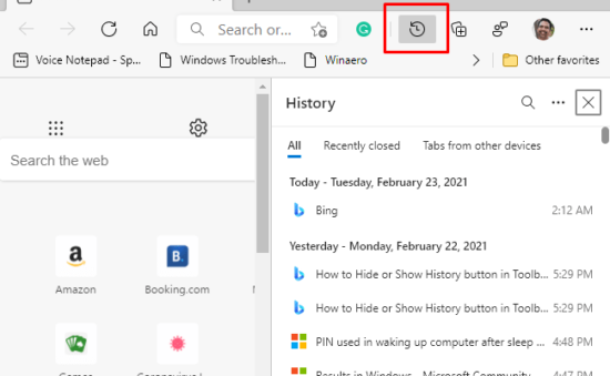 How to Pin Browsing History in Microsoft Edge