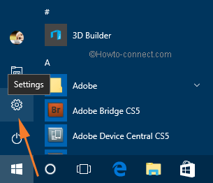 Pop up Start Menu to choose Settings