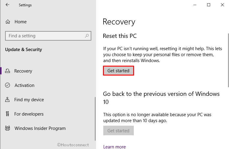 Potential Windows Update Database Error detected-Reset this PC