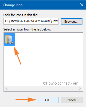 Press Ok button of the Change Icon window Press Ok button of the Change Icon window