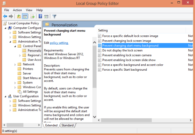 Guide to Restrict Users to Change Start Screen settings