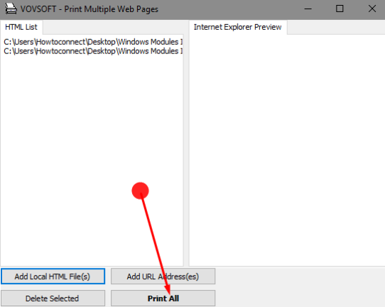 How to Print Multiple HTML Pages at a time in Windows 10