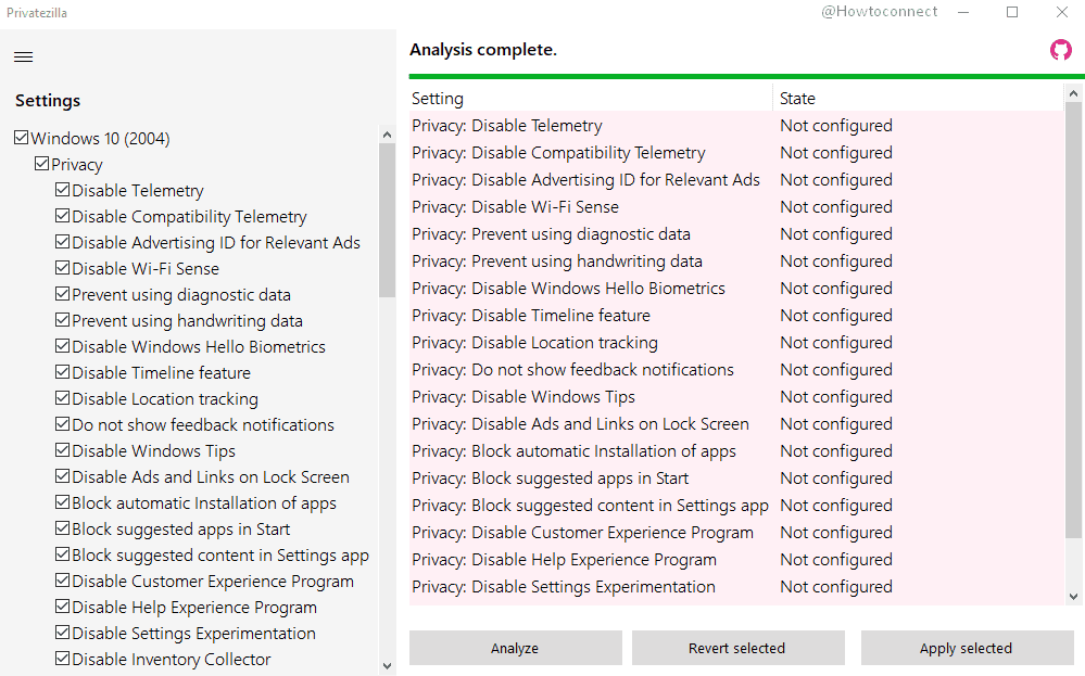 Privatezilla Privacy tool is available for Windows 10 2004