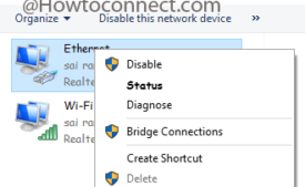 Properties of Ethernet connection