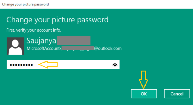 Provide-Microsoft-account-password and ok button