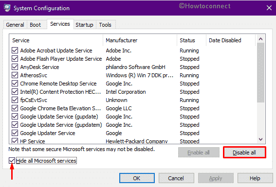 Put all non-Microsoft services out of action
