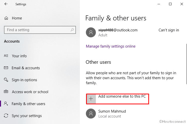 Quick actions missing - Create new Windows 10 user profile