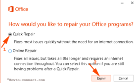 Quick and Online Repair Microsoft Office 365 in Windows 10 image 3