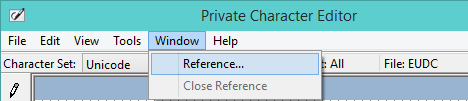 Reference Option in Window Menu Reference Option in Window Menu