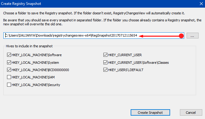 RegistryChangesView to Take a Snapshot of Registry Editor in Windows Image 3
