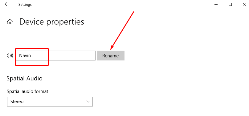 Rename Audio Device