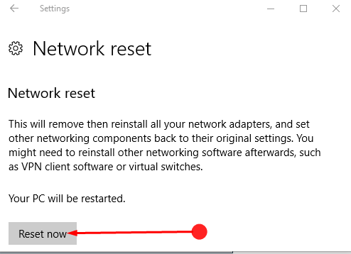 Reset Network Settings to Default in Windows 10 image 3