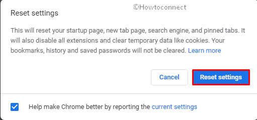 Reset settings button to confirm process image 10