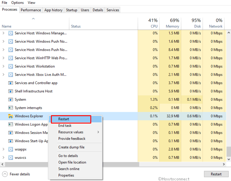 How To Restart File Explorer Using Task Manager In Windows 10