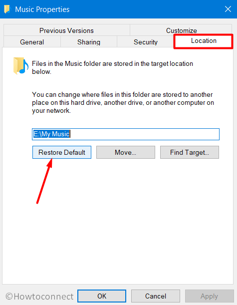 Restore personal folders to default location Pic 4