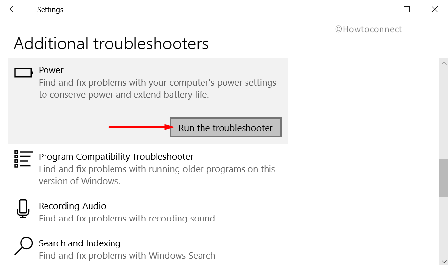 Run Power Troubleshoot in Windows 10 Pic 4