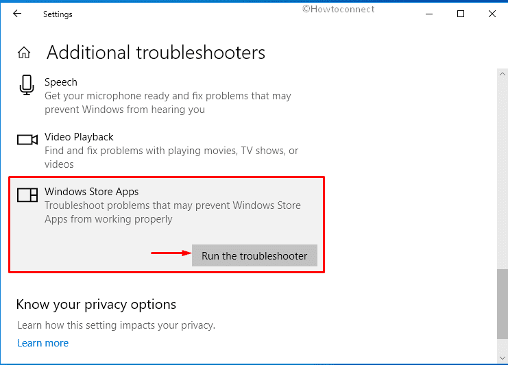 Run Windows Store Apps troubleshooter 4