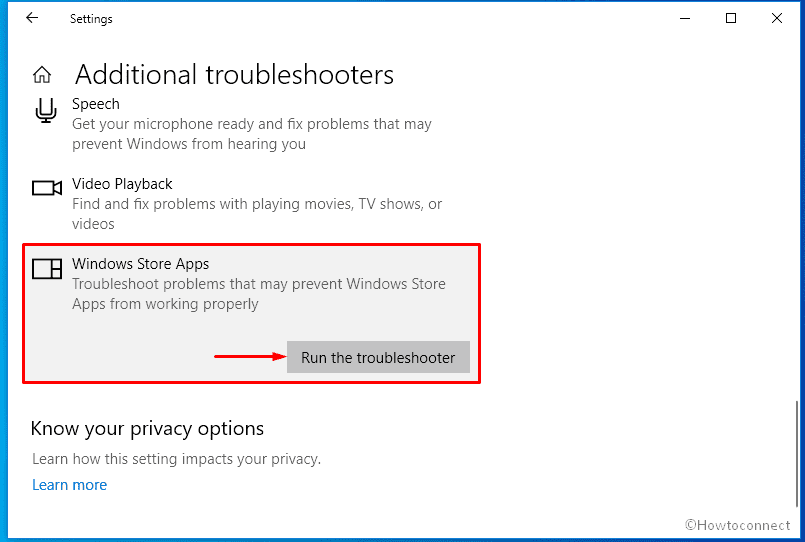 Run Windows Store apps troubleshooter