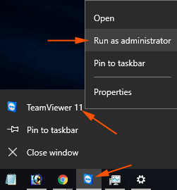 Run a Program Using Administrator Privilege on windows 10 jump list
