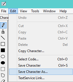 Save Character As In Edit Menu