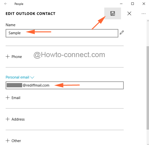 Save the address to the fake name and click Save button