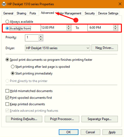 Schedule a Printer on Windows 10 Picture 4