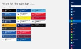 Search ESPN app on windows store