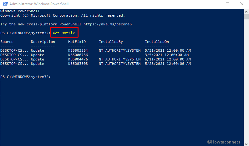 See Update History in Windows 10 using PowerShell