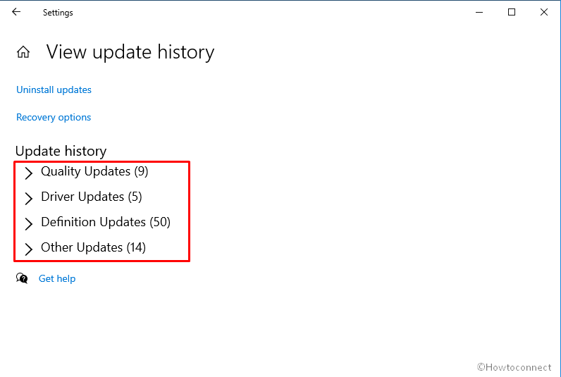 See Update History in Windows 10