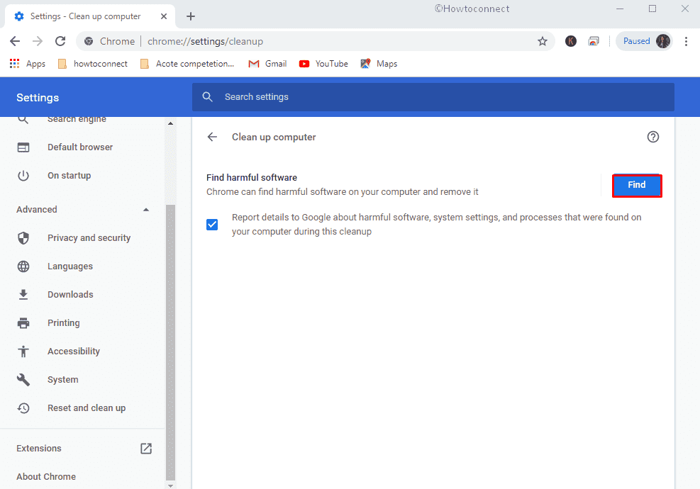 Select Find button to view harmful software on Chrome image 8