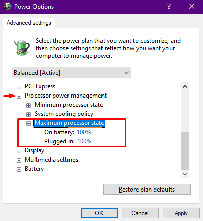 Set Maximum process state