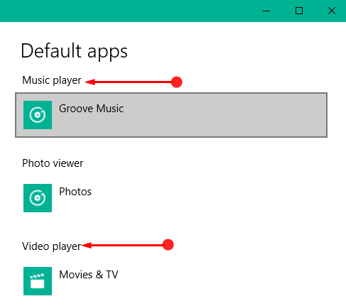 how to change default video player win 10