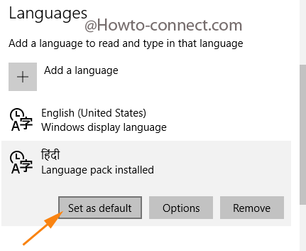 Set a Language as Default in Windows 10