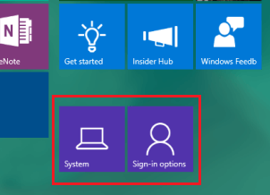 Settings category and particular setting are pinned to the Start Settings category and particular setting are pinned to the Start