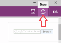 Share button of the Web Note
