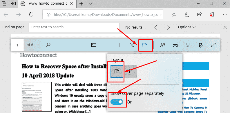 Show cover page separately