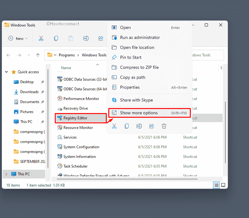 Show more option for Registry Editor