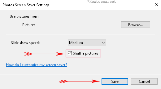 Shuffle pictures in photos screensaver pic 1