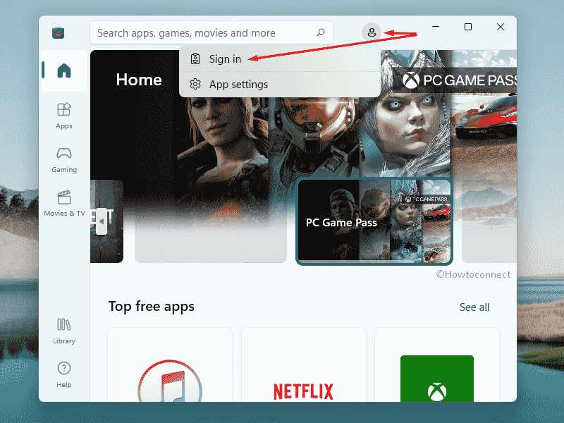 Sign in to Microsoft store