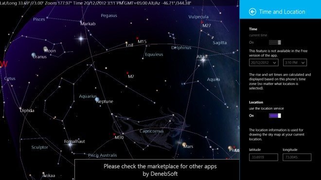 skymap app in windows 8