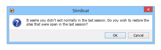 slimboat session restore message