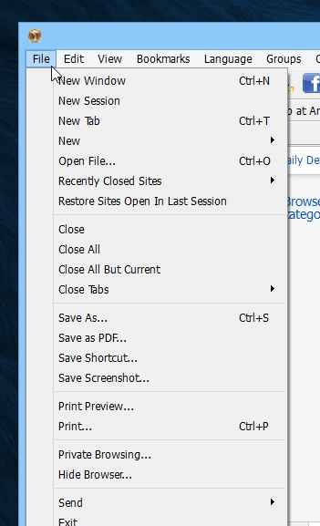 SlimBoat browser file menu slimboat browser file menu