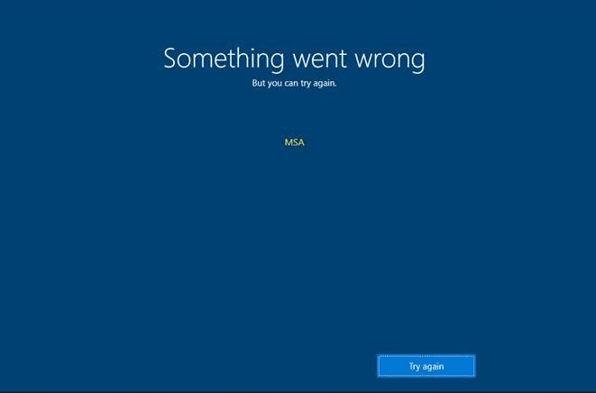 Something went wrong but you can try again MSA